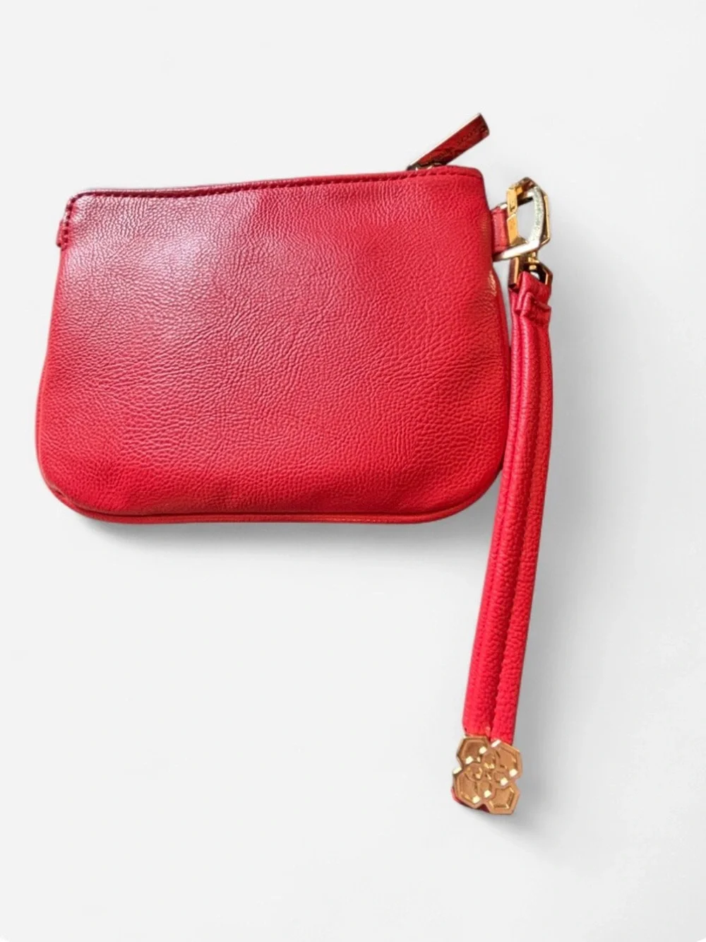 Kendra Scott Red Leather Wristlet with Gold Logo